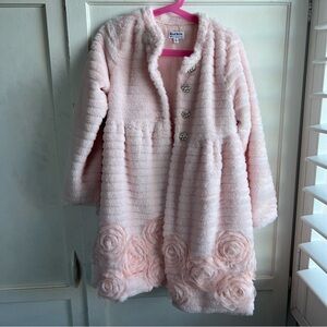 Blueberi Boulevard Blush Faux Fur Coat